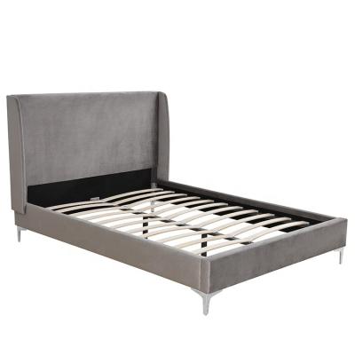 China Other Fashion Willsoon Furniture 1575 Store New Full Size Fabric Single Bed Bed Design With Metal Clad Feet for sale