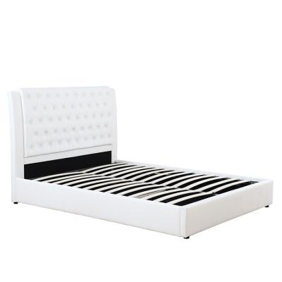 Cina New Store Willsoon Furniture 1398G Storage PU Leather Gas Double/Queen/King Size Lift Storage Bed Frame With Button Design in vendita