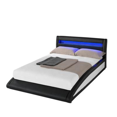 中国 Double Soft Waist Design LED Curve Bedroom Furniture Willsoon Bed PU Leather Bed 1886-1 販売のため