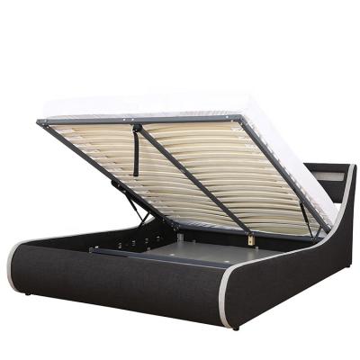 China Willsoon Furniture 1408-1G New Shop Modern Fabric Storage Linen Bed With Led Light en venta