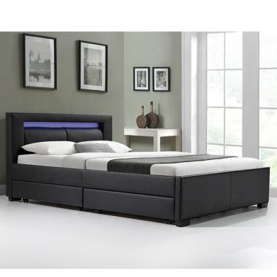 Китай Willsoon Furniture 1623-1DS Storage LED Light Headboard PU Leather Beds With Cheap Drawers продается