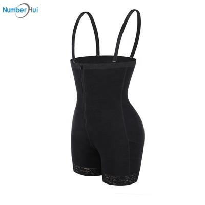 China NUMBERHUI Antibacterial Shapewear For Women Faja Tummy Control Body Shaper Butt Lifter Thigh Slimmer Plus Size With Zipper Crotch for sale