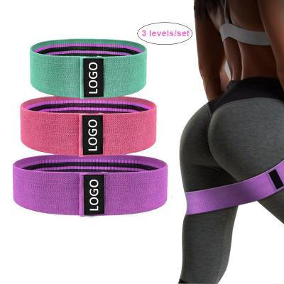 China Eco Friendly Elastic Loop Fabric Non Slip Bandas Elasticas Logo Printed Adjustable Long Marble Custom Enhergy Fabric Resistance Bands Hip Circle Glute Resistant Bands for sale