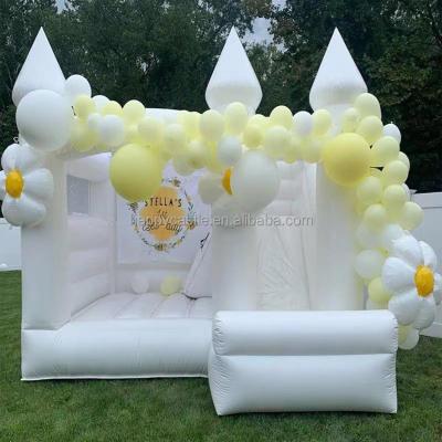 China Custom Indoor and Outdoor Entertainment White Bouncy Castle Bounce House with Slide and Ball Pit Pastel Bounce House with Slide for Sale for sale