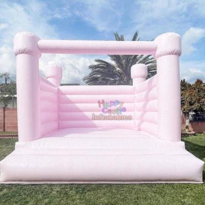 China Indoor and Outdoor Home Commercial Inflatable Pink Wedding Party Entertainment Bouncer White Castle with Pastel Colors for Sale for sale