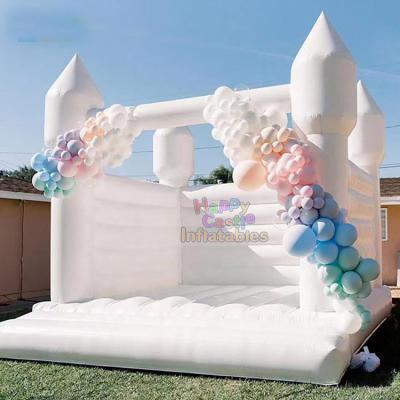 China Custom Size 8ft, 10ft, 12ft, 13ft White Bouncy House Indoor & Outdoor Entertainment Jumping Castle For Wedding for sale