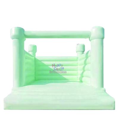 China Pastel Green Indoor and Outdoor Rental Bouncy Castle Castle Wedding Party Inflatable Bouncer With Wholesale Price for sale