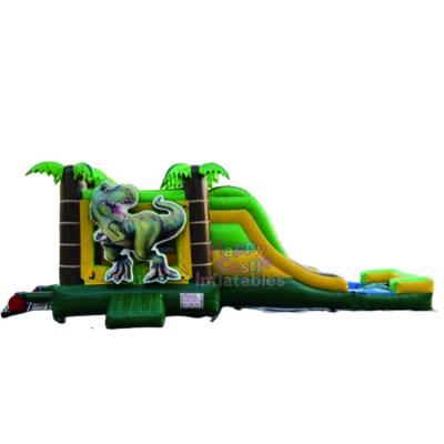 China Indoor and outdoor rental inflatable bounce house dinosaur party entertainment inflatable moonwalk combo for sale for sale