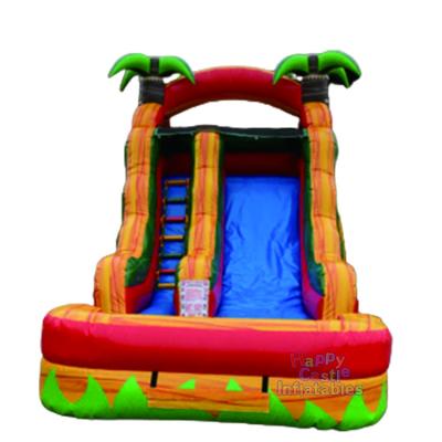 China Outdoor Entertainment Commercial Inflatable Water Slide PVC For Kids Inflatable Pool With Slide For Rental Business for sale