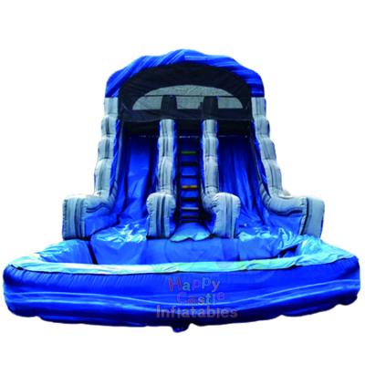 China Outdoor Huge Inflatable Double Lane Entertainment Water Slide Commercial Inflatable 30ft Water Slides For Party Rental Business for sale