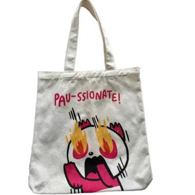 China Best Factory Cartoon Style Cotton Canvas Shopping Bag Women Cosmetic Handled Cosmetic Customized Printing Wholesale Portable Canvas Packaging for sale