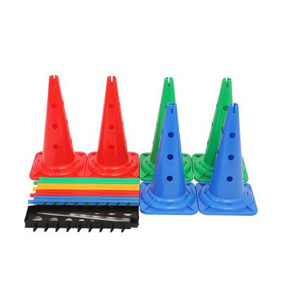 China Construction Toy Adjustable Soccer Hurdle Cone with Hole Plastic Training Kindergarten Kids Exercise Toys Indoor and Outdoor Balance Toys for sale