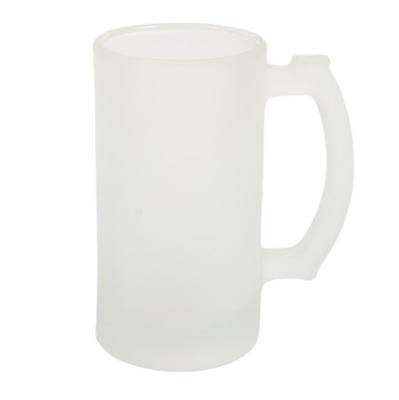 China Sustainable High Quality 16oz Frosted Glass Cup DIY Sublimation Glass Beer Mug for sale