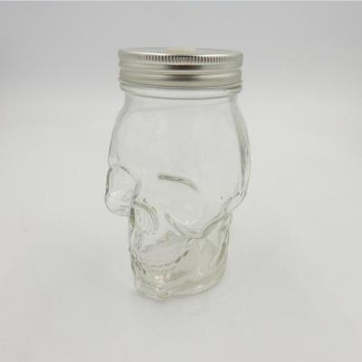 China Promotion Viable Advertising Hole In The Glass Skull Mug With Lid for sale