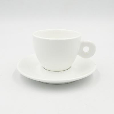 China Customized Sustainable Logo White Coffee White Ceramic Tea Cups With Saucers for sale