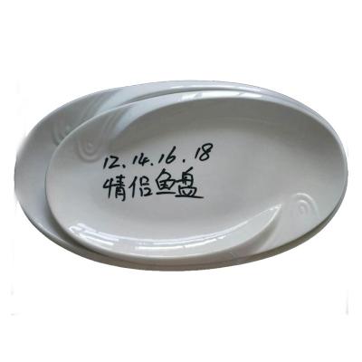 China Viable Fish 2021porcelan Shape Oval Dinner Plate Souvenir Gift Porcelain Dishes For Restaurants for sale