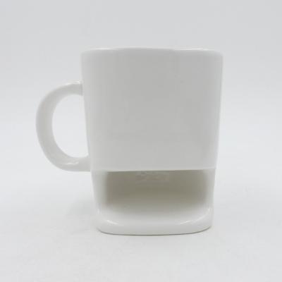 China Sustainable Wholesale Customized Ceramic Cookie Mug With Cookie Holder for sale