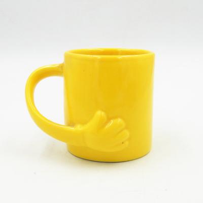 China Viable Wholesale Yellow Glazed Ceramic Tea Cup Latte Cerami Ccoffe Ceramic Mugs for sale