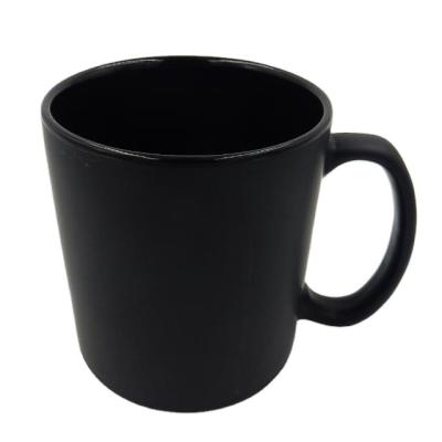 China Large Shape Cup 18oz Viable Straight Black Matte Glazed Stoneware Ceramic Mug for sale