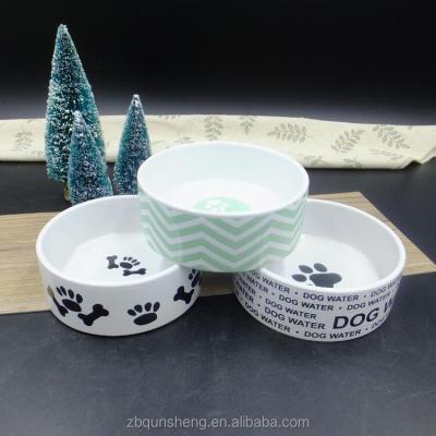 China Lovely Sustainable Ceramic Dog Cat Bowls Pet Feeder Food Water Bowls Ceramic Pet Bowl for sale