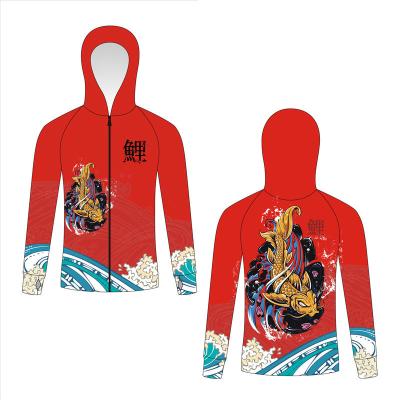 China Antibacterial Quick Dry Breathable Fishing Shirt Sublimation Print Pattern Custom Fishing Wear for sale