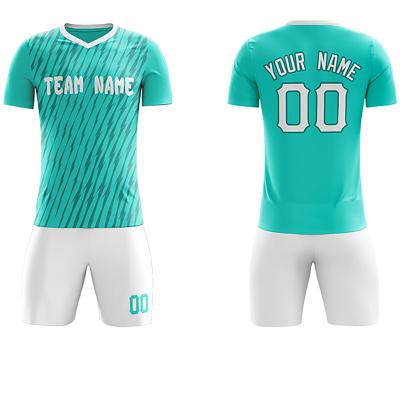 China Breathable Training Soccer T-shirt Kids Soccer Jersey Sets Kid Football Short Sleeve Full Shirt Custom Sublimation for sale