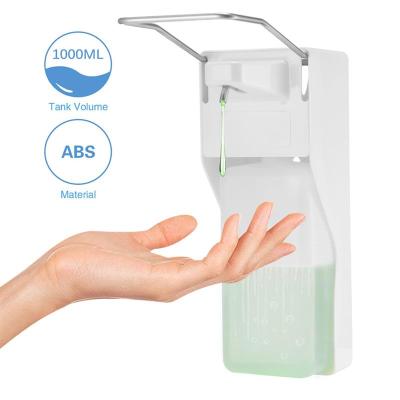 China Foam Soap Dispenser 1000ml ABS Plastic Toilet Bottle Elbow Hand Sanitizer Refillable Liquid Soap Dispenser For Hospital for sale