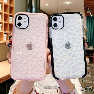 China Shockproof Snare Case For 12 Pro Max 3D Diamond Soft TPU Band Cell Phone Cover Rubber Bumper Case For iPhone 11 Pro Max for sale