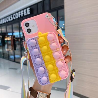 China Hot Selling Sensory Toy Bubbles Wallet Phone Case Mobile Phone Strap Busy Person Cover for Iphone 13 Cell Phone Bags and Cases for sale