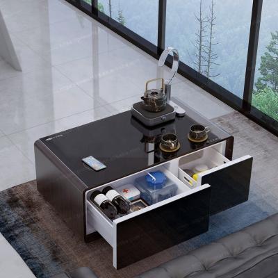 China (Other) Adjustable Simple Modern Living Room Coffee Table With Fridge Radio Tea Table Metal Table Office Furniture Filling Aluminum for sale