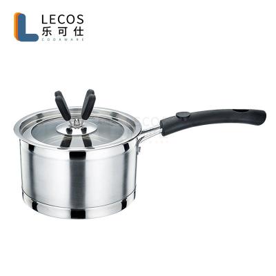 China Stainless Steel Viable Cooker Professional Factory Round Bottom Stainless Steel Pan With Bakelite Handle Knob for sale