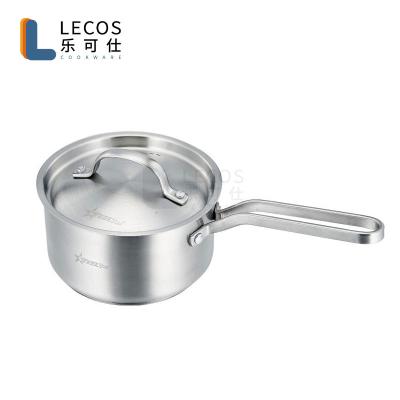 China Sustainable Stainless Steel Sauce Pan With Aluminum Capped Bottom for sale