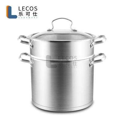 China Hot Selling Viable Stainless Steel Asparagus Pot With Basket With Glass Lid Pasta Stock Strainer Pot for sale