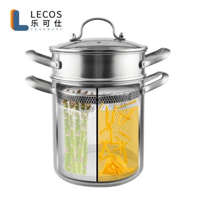 China Asparagus Viable Pot Kitchen Stainless Steel Good Quality Asparagus Noodle Steam Vegetable Broth Frying Pot Set for sale