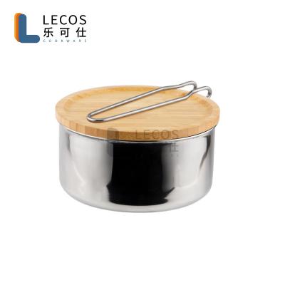 China 18 8 Stainless Steel Lid Bento Lunch Box 304 Bento Food Storage Container Eco-Friendly Sustainable Bamboo Box With Bamboo Lid for sale