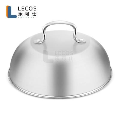 China Stainless Steel Viable Cheese Dome Pot Cover Anti-hot Cast Iron Handle Integrated Lid For Stove Cloche For Indoor Or Outdoor for sale