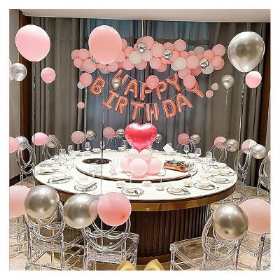 China Decoration Wedding Party Hot Pink Theme Balloons, Silver Metal Helium Balloons Used for Birthday Party, Anniversary Celebration for Girl for sale