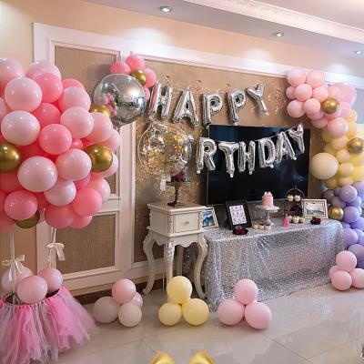 China Durable Pink Pastel Balloons Garland Kit for Birthday Party Celebrate, Foil Birthday Banner Inflatable Silver Decoration for Home Indoor for sale