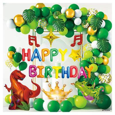 China Dinosaur Birthday Party Decorations Balloons, Green Star Crown Artificial Palm Leaves Balloon Tools for Dino Themed Kids Party for sale