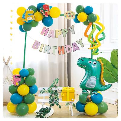 China Birthday Party Balloons Set Dinosaur Birthday Party Decorations for Boys Kids Infant Green Balloons with Dinosaur Stickers for Kid's Party for sale