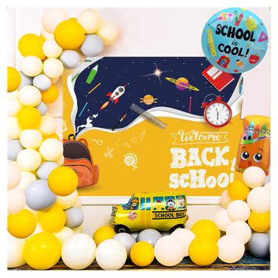 China Back to school theme party cheap factory price back to school party decoration set with cartoon balloons and backdrop for infant girls boys for sale