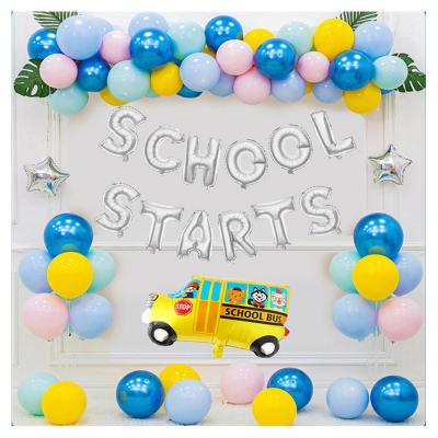 China Back To School Theme Party Good Quality Factory Direct Back To School Season Party With Silver School Start Foil Banners For Kindergarten Decoration for sale