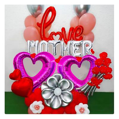 China Celebrate Mother's Day Mother's Day Balloon Set for Mother's Day Party Decoration for Indoor Outdoor Party Decor with Love Balloons and Purple Heart for sale