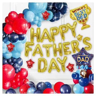 China Party Decoration Factory Direct Wholesale Cheap Happy Fathers Day Balloon, World's Best Dad Trophy Foil Balloon Garland For Dad, Grandpa for sale