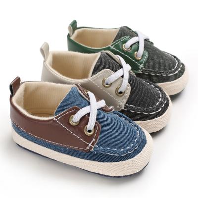 China New Fashion Anti-odor Canvas Prewalker Anti-Slip Shoes Infant Crib Boy Baby Shoes for sale