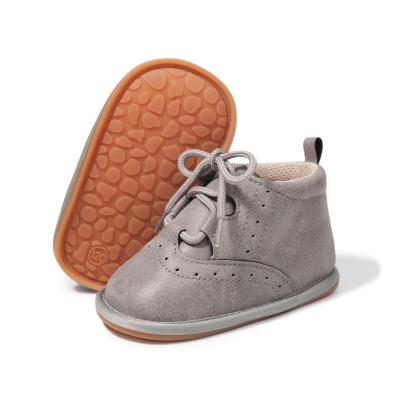 China Anti-Smell MOQ 1 Baby Buckskin Suede Baby Anti-Smell Anti-Skid Baby Shoes Winter Warm Outdoor Anti-Skid Sole Boots for sale