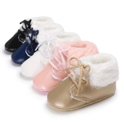 China Hot Sale Anti-odor 0-18 Baby Boots Leather PU Moccasins Upper Warm Months Boots Leather for sale