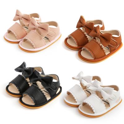 China Hot Selling Waterproof Bowknot Rubber Sole Anti-skid Dress 0 Summer 18 Months Girl Infant Baby Sandals for sale