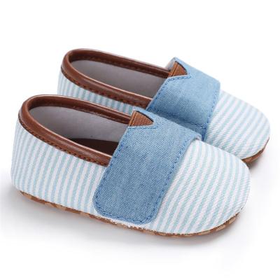 China Wholesale Anti-odor canvas striped 0-2 years old baby boy and girl canvas casual baby shoes for sale