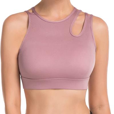 China Breathable Yoga Wear Vest Sports Bra Women Gathered Shockproof Breast Cross Sling Fitness Clothing for sale